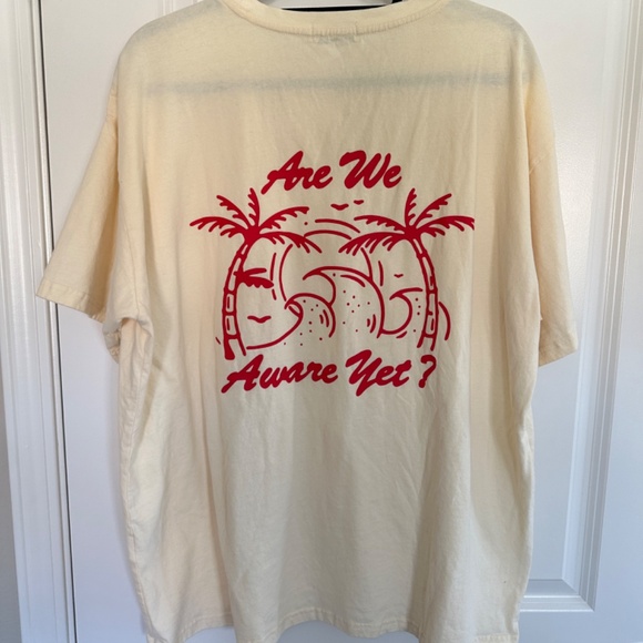 The Mayfair Group M/L 'Are We Aware' Oversized Tee in Sand - Picture 13 of 13